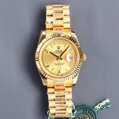 ROLEX Day-date 41MM Gold 904L Steel 8215 Automatic Movement Gold Watch